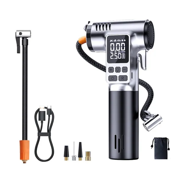 Elektrische, kabellose Luftpumpe mit LCD-Display und Akkubetrieb_voghion.com