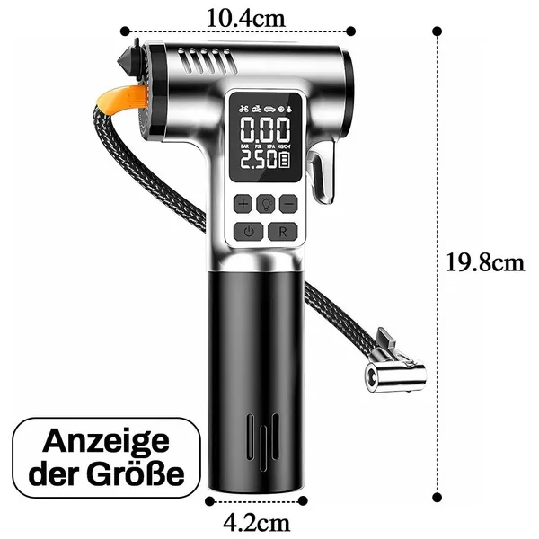 Elektrische, kabellose Luftpumpe mit LCD-Display und Akkubetrieb_voghion.com