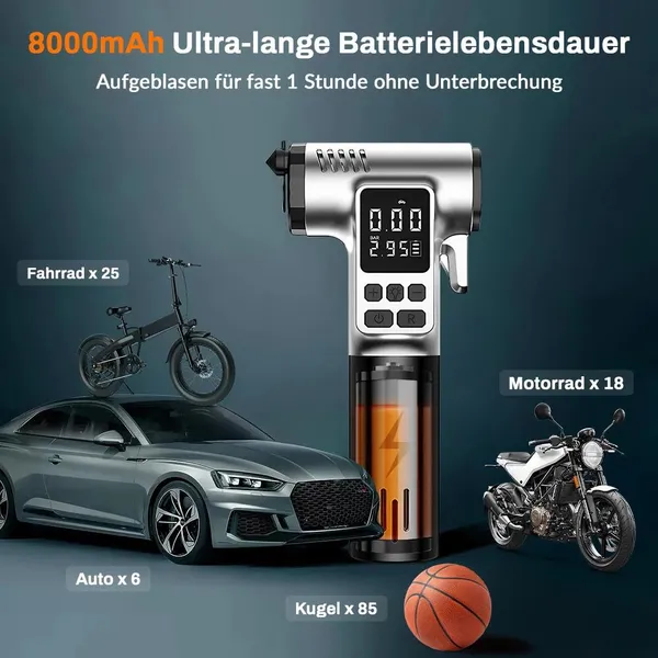 Elektrische, kabellose Luftpumpe mit LCD-Display und Akkubetrieb_voghion.com