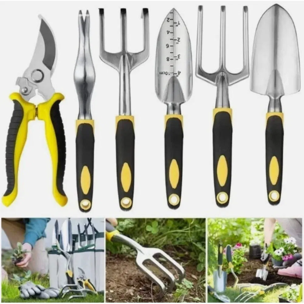 Ensemble de 6 outils de jardin pour planter, désherber et creuser_voghion.com