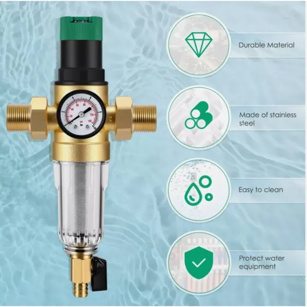 Wasserdruckminderer 3/4 Zoll DN20 mit Manometer und Filter_voghion.com