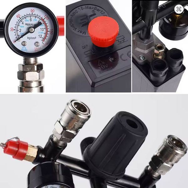 Druckregler mit Schalter, Manometer und Sicherheitsventil für Kompressor_voghion.com