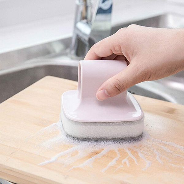 Dish Washing Sponge Wall Mount Self Adhesive PP Handle Scrubber_voghion.com