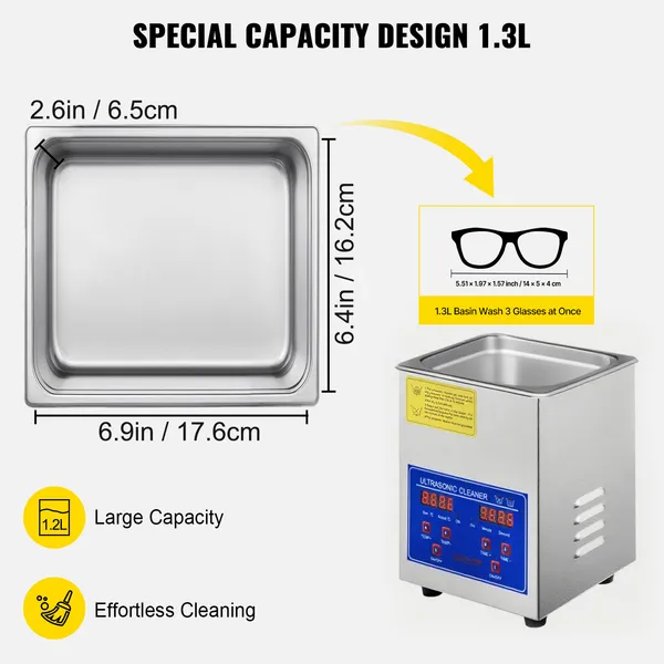 Nettoyeur à ultrasons avec chauffage et minuterie 60W_voghion.com