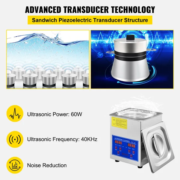Nettoyeur à ultrasons avec chauffage et minuterie 60W_voghion.com