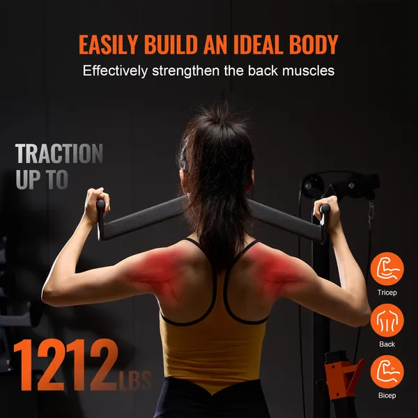 Pulldown Attachment For Cable Machine Rowing V-Bar Tricep Pull Down Bar Back Strength Training Rubber Coated Grip Bicep Curl Lat Bar_voghion.com