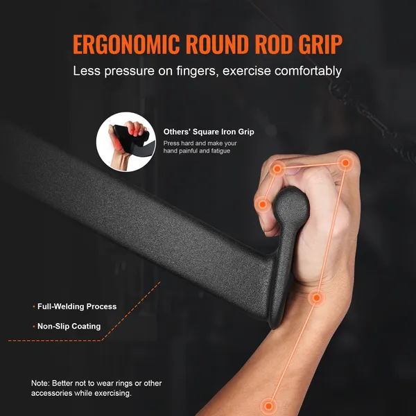 Pulldown Attachment For Cable Machine Rowing V-Bar Tricep Pull Down Bar Back Strength Training Rubber Coated Grip Bicep Curl Lat Bar_voghion.com
